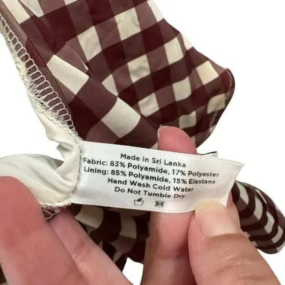 Solid & Striped Anne Marie Gingham Checkered One Piece Swimsuit - Picture 5 of 5